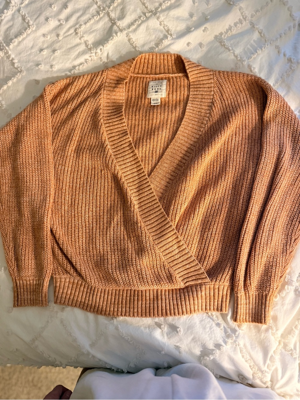 Billabong Peach Knit Wrap Cardigan